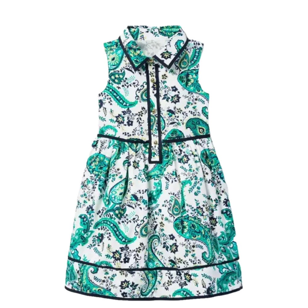 🍃Janie and Jack Green NWT(5) T paisley dress